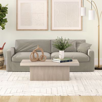 Image showing 6 th Hudson&Canal Torren Rectangular Coffee Table, Natural Wood