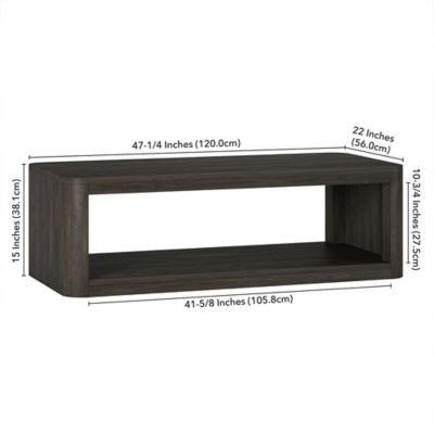 Image showing 6 th Hudson&Canal Kellan Rectangular Coffee Table, Natural Wood