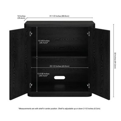 Image showing  32 in. W x 27.75 in. H x 14 in. D Plympton Accent Cabinet, Black Grain