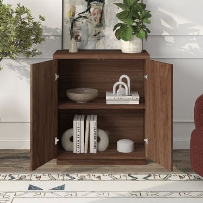 Image showing 8 th Hudson&Canal 32 in. W x 27.75 in. H x 14 in. D Alston Accent Cabinet, Walnut