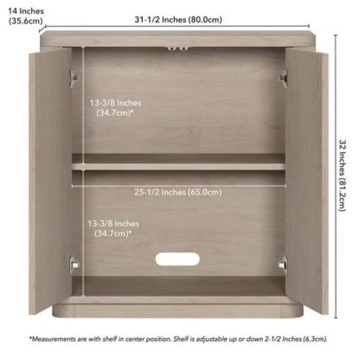 Image showing  32 in. W x 31.5 in. H x 14 in. D Easton Accent Cabinet, Alder White