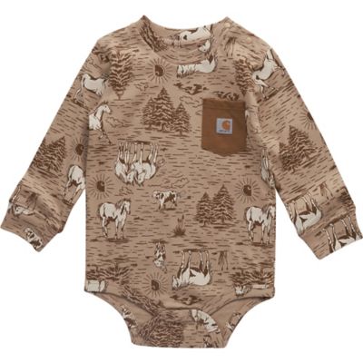 Carhartt Long-Sleeve Pocket Bodysuit for Babies, Nomad
