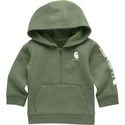 Image showing  Kids Long-Sleeve Half-Zip Sweatshirt, Green