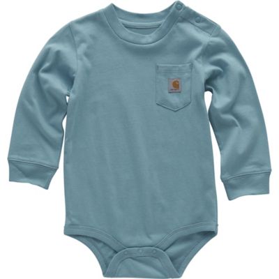 Carhartt Long-Sleeve Pocket Bodysuit for Babies, Stillwater