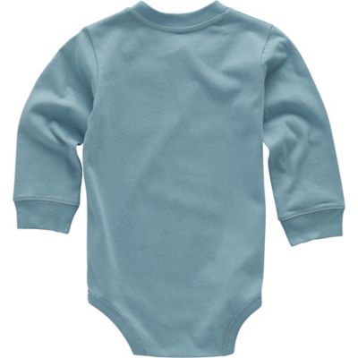 Image showing Carhartt Kids' Long-Sleeve Pocket Bodysuit for Babies, Stillwater