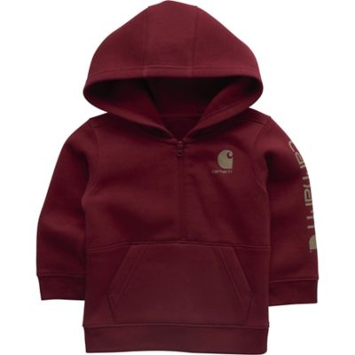 Carhartt Kids' Long-Sleeve Half-Zip Sweatshirt, Red