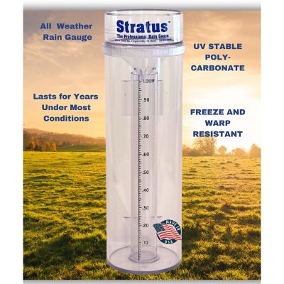 Image showing  Precision 14in Rain Gauge Accurate to 1/100th in., Durable, Easy-To-Read, All-Weather with Mounting Bracket