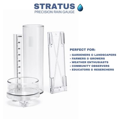 Image showing 5 th Stratus Precision 14 in. Rain Gauge Accurate to 1/100th in., Durable, Easy-To-Read, All-Weather with Mounting Bracket