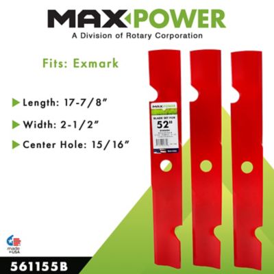 Image showing  52 in. High-Lift Lawn Mower Blades for Exmark and Toro Mowers, 3-Pack
