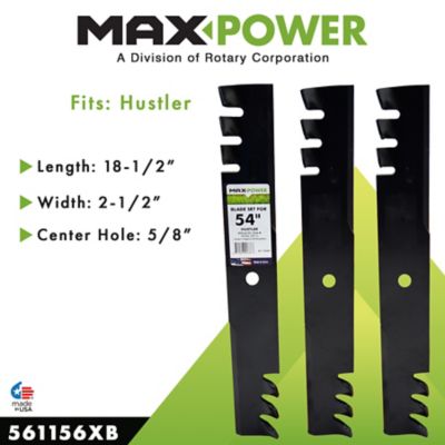 Image showing  54 in. Commercial Mulching Lawn Mower Blades for Hustler Mowers, 3-Pack