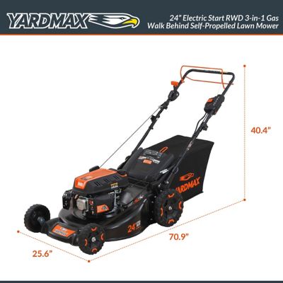 Image showing  24 in., 201 cc Electric Start Select Pace 6-Speed CVT RWD Self-Propelled Gas Lawn Mower, 3 in 1