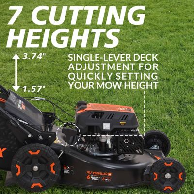 Image showing 10 th YARDMAX 24 in., 201 cc Electric Start Select Pace 6-Speed CVT RWD Self-Propelled Gas Lawn Mower, 3 in 1