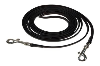 Huntley Equestrian Sedgwick Leather Draw Reins, Training Reins with Snap Ends