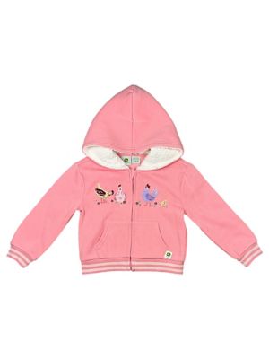 John Deere Chicken Fun Zip Up with Sherpa-Lined Hood