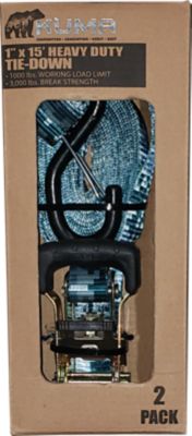 Image showing  1 in. x 15 ft. Camo Ratchet Tie Down Straps, 1,000 lb., 2-Pack