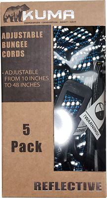 Image showing  10 in. - 48 in. Adjustable Bungee Cords, 5-Pack