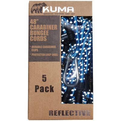 Image showing  48 in. Carabiner Reflective Bungee Cords, 5-Pack