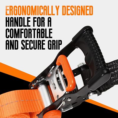 Image showing  1.5 in. x 6.5 ft. Ratchet Tie Down Straps, 1,100 lb., 2-Pack