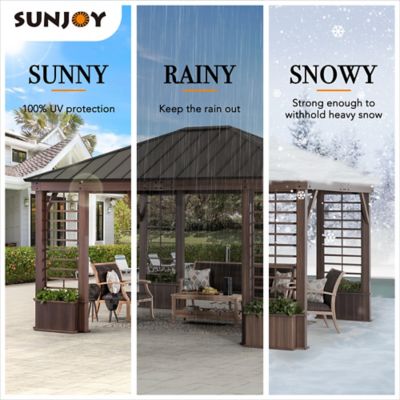 Image showing 7 th Sunjoy Outdoor Hardtop Aluminum Gazebo