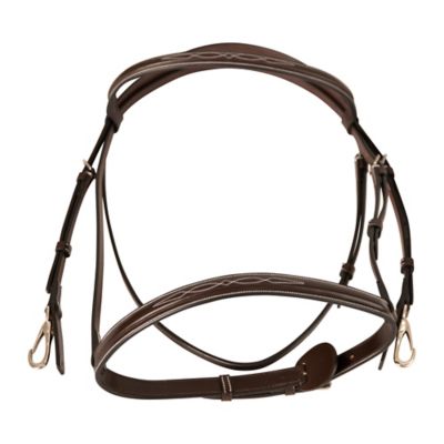 Image showing 7 th Huntley Equestrian Fancy Stitched Bridle with Clips