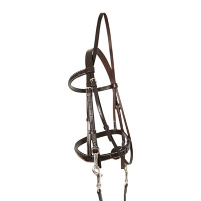 Image showing 9 th Huntley Equestrian Fancy Stitched Bridle with Clips