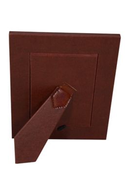 Image showing  Leather Picture Frame with Silver Bone