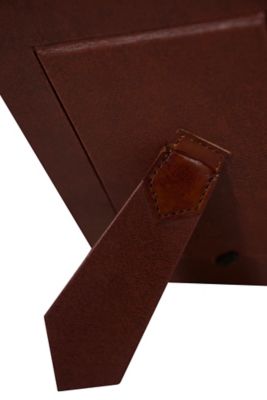 Image showing  Leather Picture Frame with Silver Bone