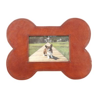 Huntley Equestrian Leather Bone Shaped Picture Frame