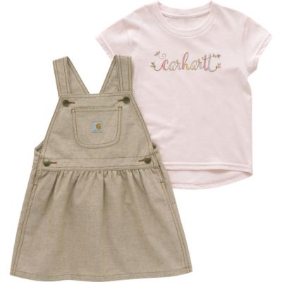 Image showing  Kids' Short-Sleeve T-Shirt and Chambray Jumper Set