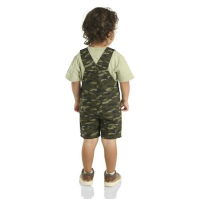 Image showing  Kids Short Sleeve T-Shirt and Canvas Print Shortall Set