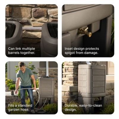 Image showing  60 gal. Lakewood Rain Barrel, Dark Cedar