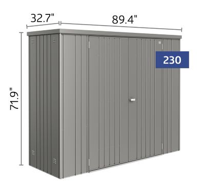 Image showing  Equipment Locker 230 - 7.5 ft. x 2.7 ft. x 6 ft. - Quartz Gray