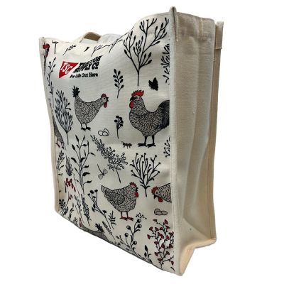 Image showing  Chicks/Floral Cotton Canvas Tote Bag
