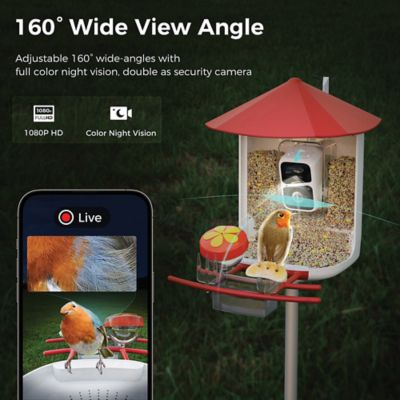 Image showing  Smart Bird Feeder with Camera, Vermilion