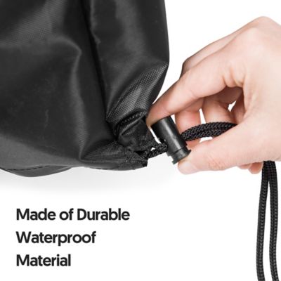 Image showing  30 in. Propane Fire Pit Table with Cover, 50,000 BTU Hand-woven Rattan Patio Gas Fire Pit with Lid & Blue Glass Bead