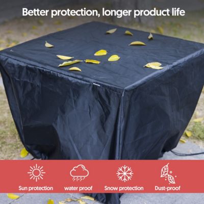 Image showing 5 th OuterMust 30 in. Propane Fire Pit Table with Cover, 50,000 BTU Hand-woven Rattan Patio Gas Fire Pit with Lid & Blue Glass Bead