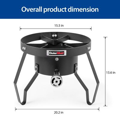 Image showing  85,000 BTU Propane Stove, Heavy Duty Single Propane Burner with 10 PSI Regulator and Cast Iron Braided Holes