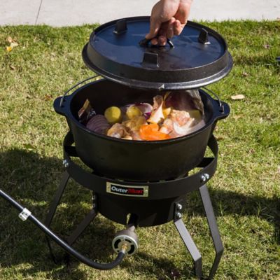 Image showing  85,000 BTU Propane Stove, Heavy Duty Single Propane Burner with 10 PSI Regulator and Cast Iron Braided Holes