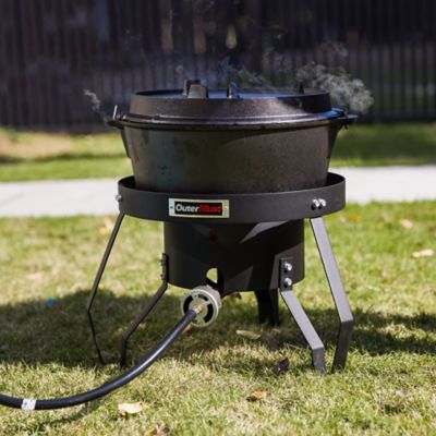 Image showing  85,000 BTU Propane Stove, Heavy Duty Single Propane Burner with 10 PSI Regulator and Cast Iron Braided Holes