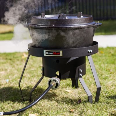 Image showing 5 th OuterMust 85,000 BTU Propane Stove, Heavy Duty Single Propane Burner with 10 PSI Regulator and Cast Iron Braided Holes