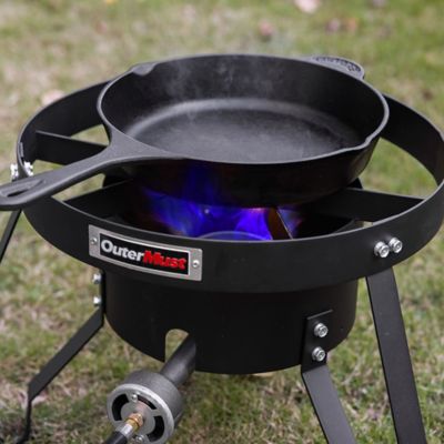 Image showing 6 th OuterMust 85,000 BTU Propane Stove, Heavy Duty Single Propane Burner with 10 PSI Regulator and Cast Iron Braided Holes