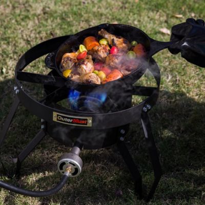 Image showing 7 th OuterMust 85,000 BTU Propane Stove, Heavy Duty Single Propane Burner with 10 PSI Regulator and Cast Iron Braided Holes