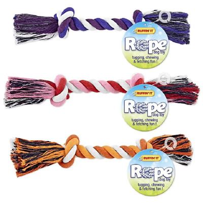Ruffin' It 2 Knot Colored Rope Toy, Medium