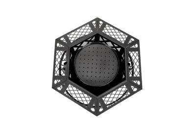 Image showing  Outdoor Wood Burning Fire Pit with Cooking Grill, 37.4 in. Black, Hex-Shaped Ranch Fire Pit