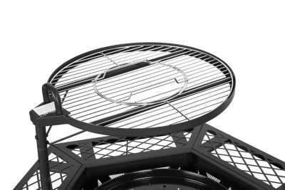 Image showing  Outdoor Wood Burning Fire Pit with Cooking Grill, 37.4 in. Black, Hex-Shaped Ranch Fire Pit