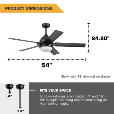 Image showing 7 th Mule F5 54in. 6-Speed Outdoor Ceiling Fan, 6,400 CFM