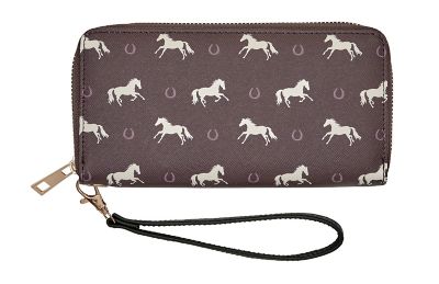 AWST Int'l Lila Horses & Horseshoes Clutch Wallet