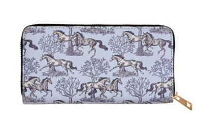 AWST Int'l Lila Blue Toile Clutch Wallet