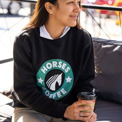 Dapplebay Women's Horses & Coffee Sweatshirt