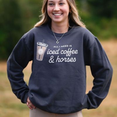 Dapplebay Women's Iced Coffee & Horses Sweatshirt
